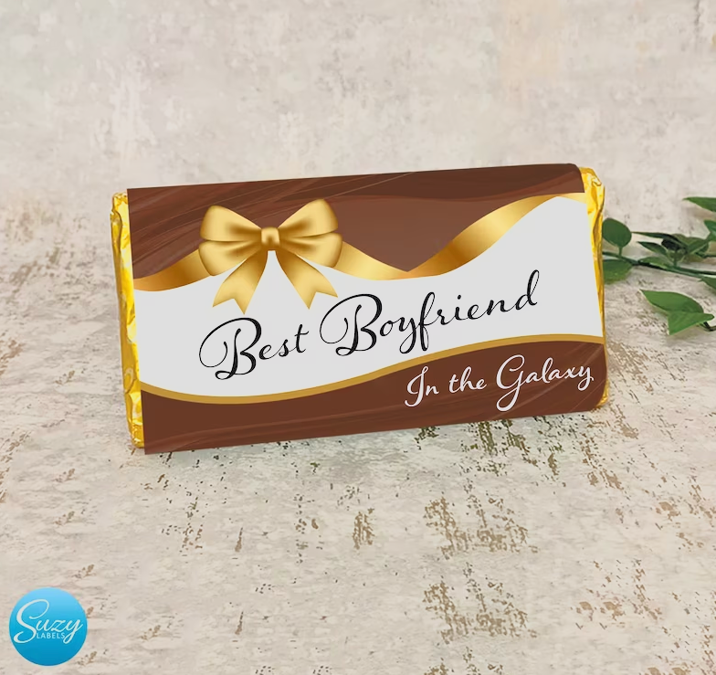 Best Boyfriend Chocolate Bar Personalised Gift - Best Boyfriend In The Galaxy - Fun Hamper Galaxy Chocolate - Valentines Day / Anniversary