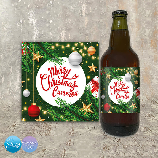 Christmas Beer/Cider/Ale/Lager Personalised Bottle Labels