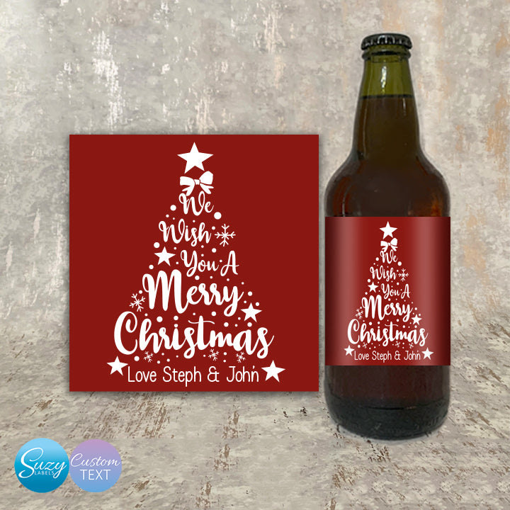 Christmas Beer/Cider/Ale/Lager Personalised Bottle Labels