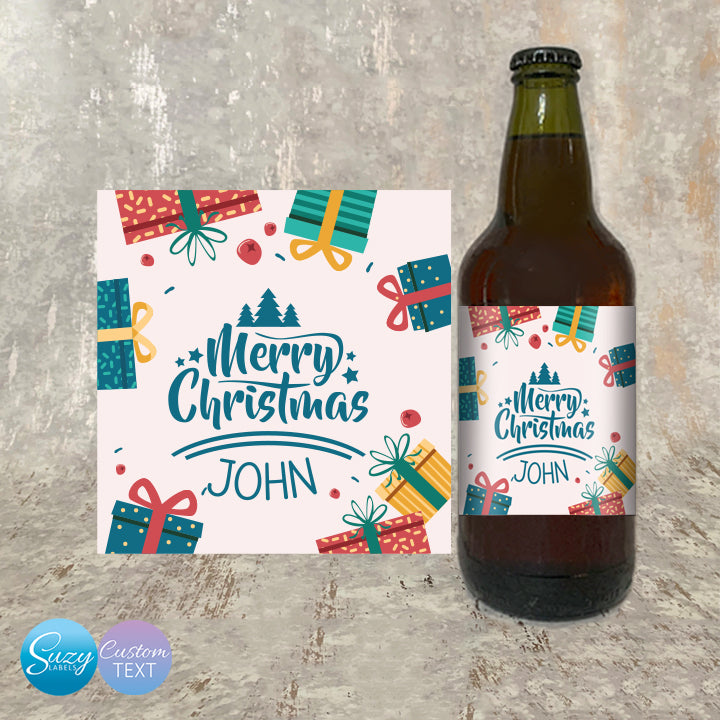 Christmas Beer/Cider/Ale/Lager Personalised Bottle Labels