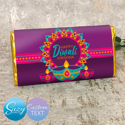 Diwali Personalised Gift Chocolate Label - Diwali Gift to Celebrate the Festival of Lights - Customisable Text