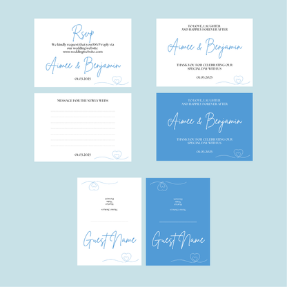 DIY Minimalist Elegant Wedding Stationery Bundle Template