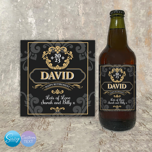 Retirement Gift Beer/Ale/Lager/Cider Personalised Labels