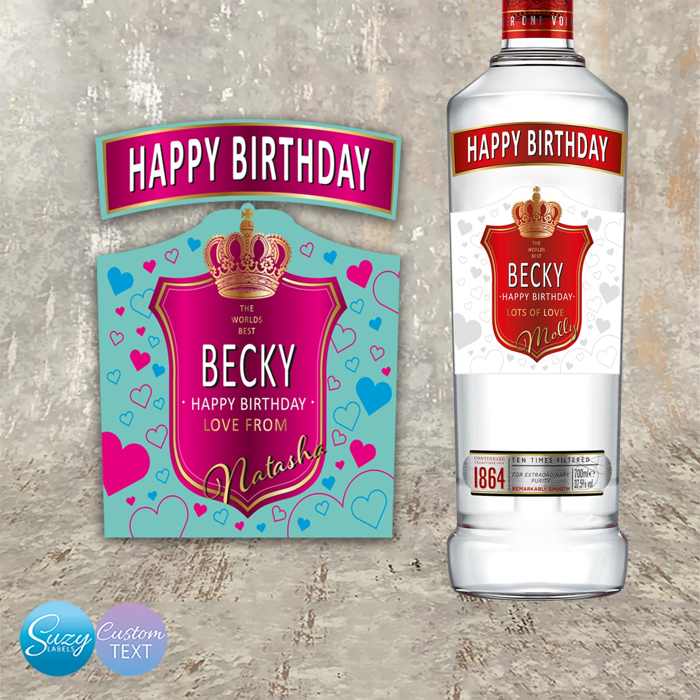 Vodka Personalised Bottle Labels