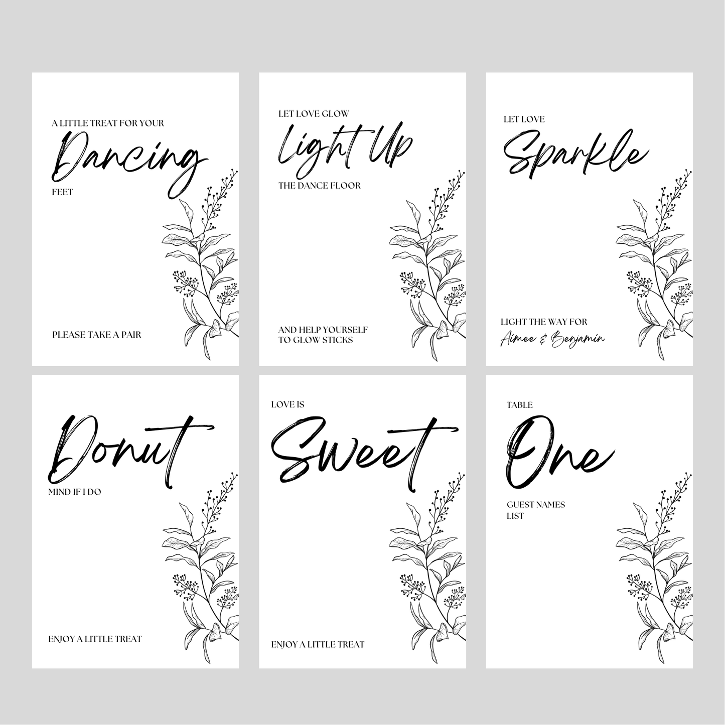 DIY Wildflower Artistic Wedding Stationery Bundle Template