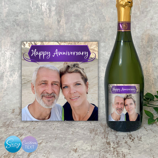 Personalised Prosecco Bottle Label, Custom Photo