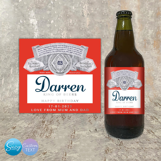 Lager Personalised Bottle Labels