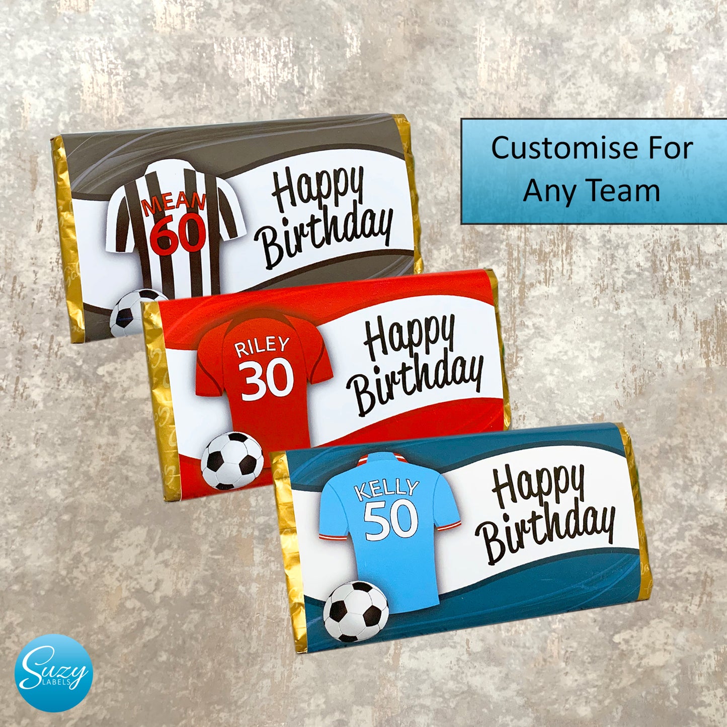 Football Mad Personalised Gift Chocolate Wrapper, Chelsea, Liverpool, Arsenal, Manchester City, Newcastle, Man United