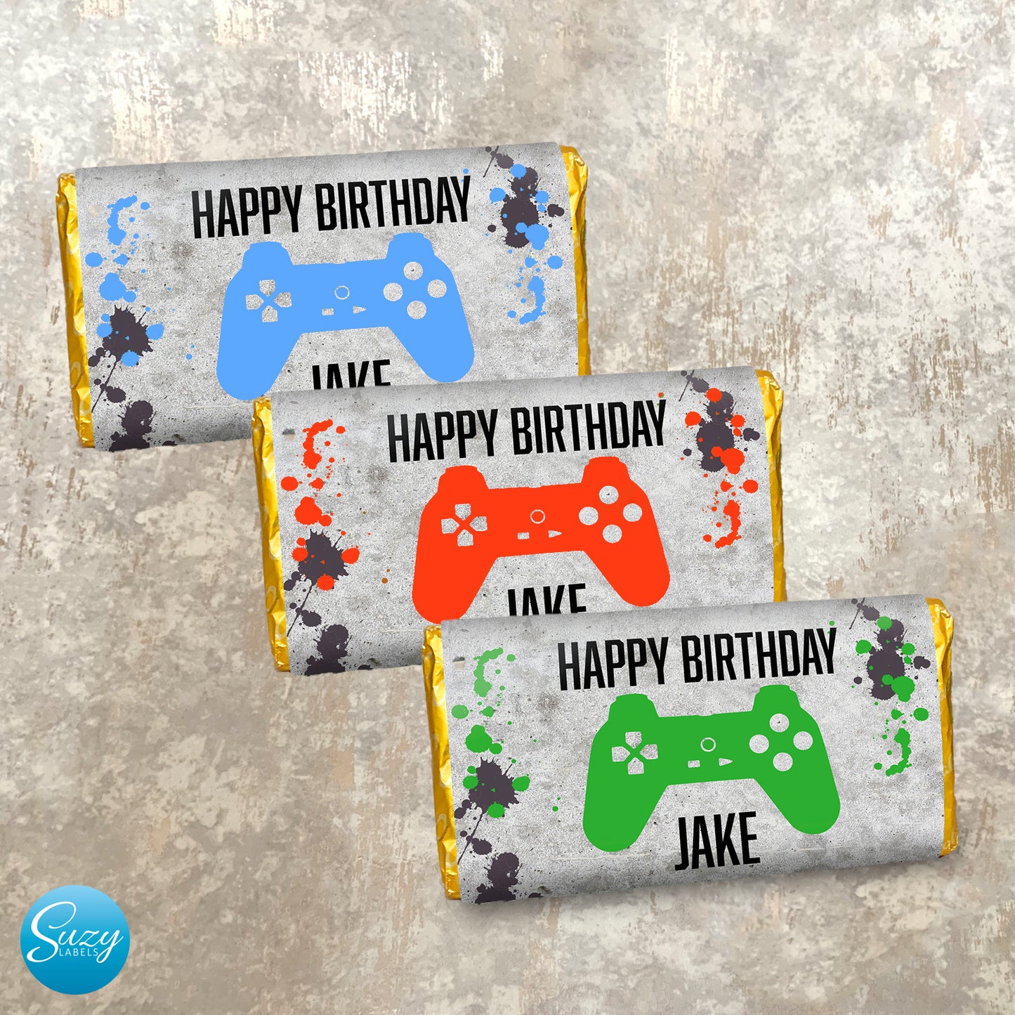 Personalised Gamer Gift Chocolate Label