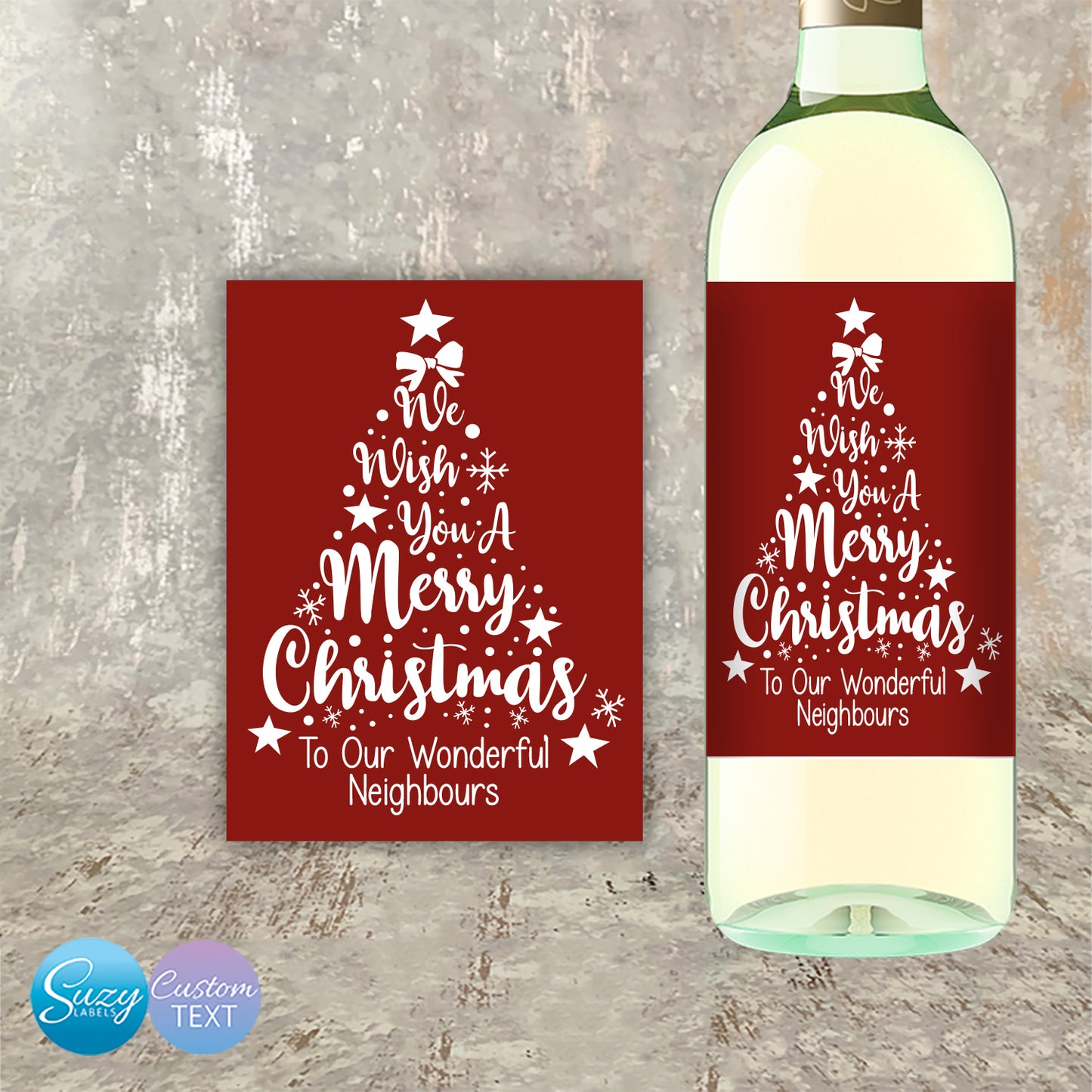 Christmas Personalised Wine Bottle Labels