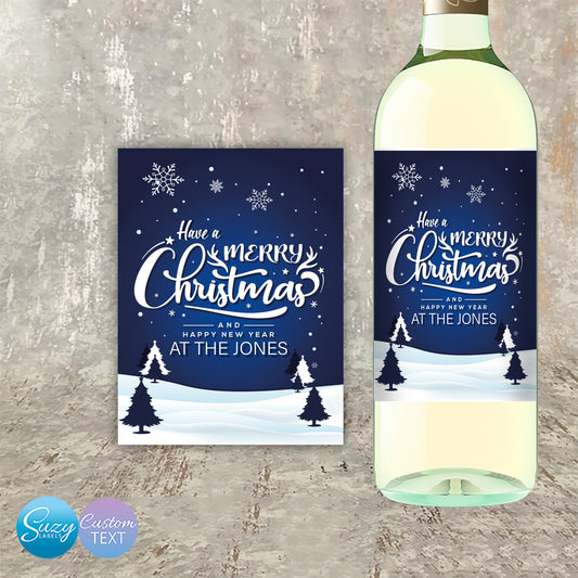 Christmas Personalised Wine Bottle Labels