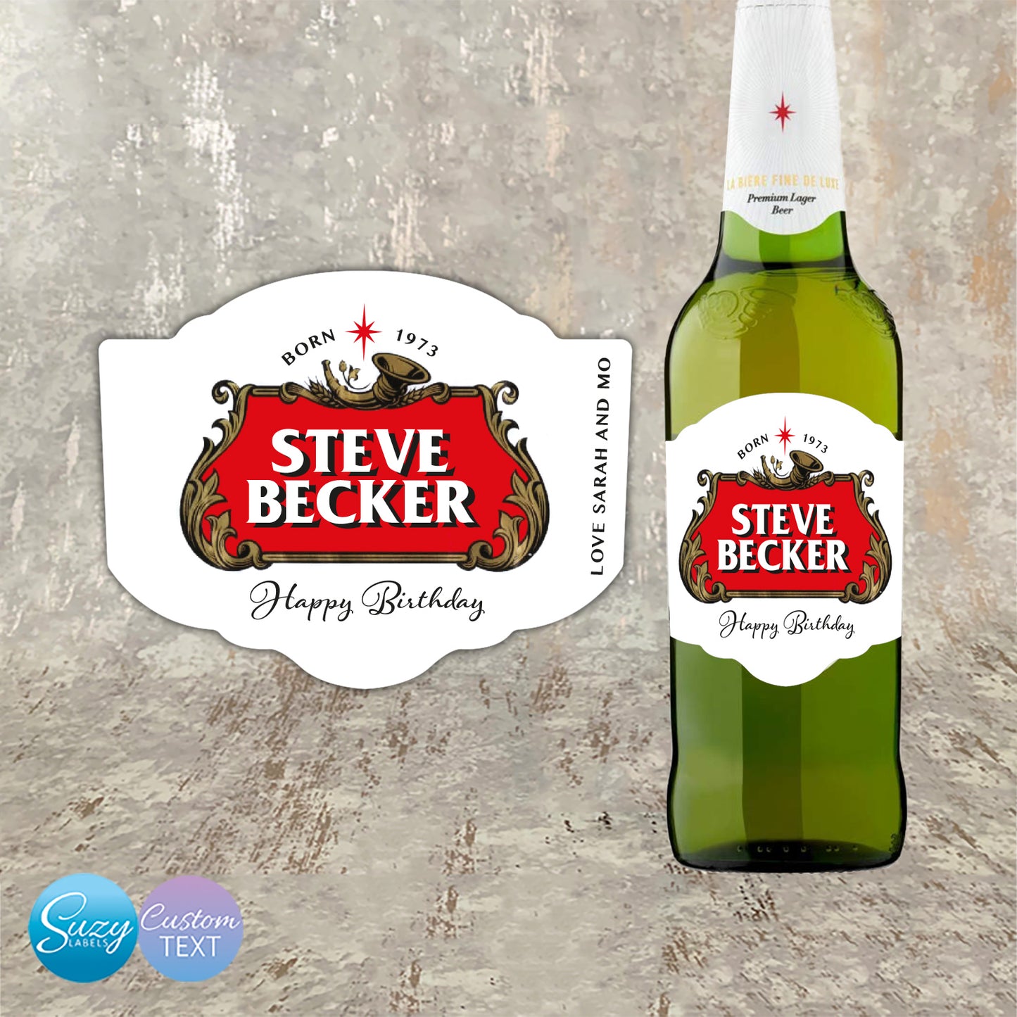 Lager Personalised Bottle Labels