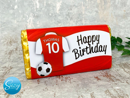 Football Mad Personalised Gift Chocolate Wrapper, Chelsea, Liverpool, Arsenal, Manchester City, Newcastle, Man United