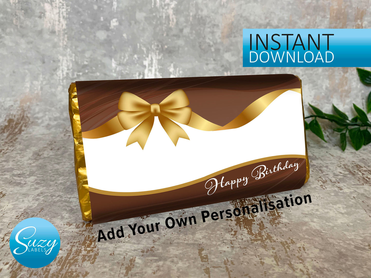 Personalised Gift Chocolate Wrapper Printable Download, Perfect Birthday Gift For Him and Her