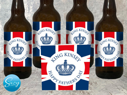 Fathers Day Personalised Beer Labels - Set of 4 with Gift Card