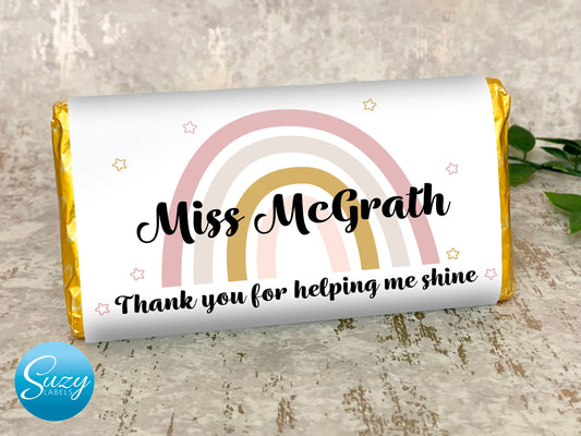 Teacher Personalised Gifts, Chocolate Bar Label, Teacher Appreciation, Thank You Gift, Unique and Fun, Printed or Digital