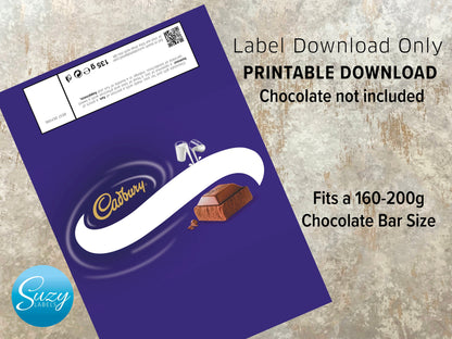 Personalised Gift Chocolate Wrapper Printable Download, Perfect Birthday Gift For Him and Her, Instant Download