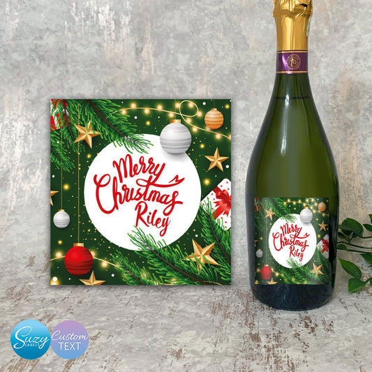 Christmas Prosecco Personalised Bottle Labels