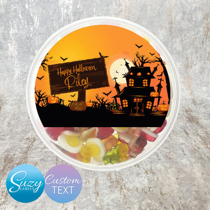 Halloween Personalised Sweets Tub Label - Trick or Treat - Customised Gifts